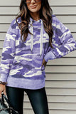 Camo Print Drawstring Hoodie