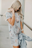 Multicolor Short Sleeve Floral Mini Dress