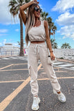 Crop Tank and Pocketed Joggers Yoga Sports Wear