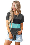 Color Block Panel Front T-shirt with Knot