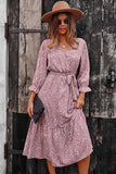 Floral long sleeve autumn winter dress