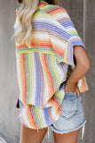 Happier With You Striped Button Top