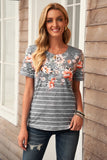 Spring Vibe Floral & Stripe Tee