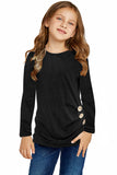 Little Girls Long Sleeve Buttoned Side Top