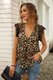 Print Lace Shoulder Tank Top