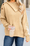 Buttoned Cowl Neck Sweater