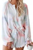 Floral Print White Knit Lounge Set