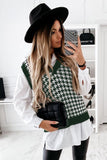V Neck Argyle Plaid Knitted Sweater Vest