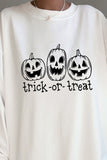 Halloween Trick or Treat Pumpkin Face Oversize Sweatshirt