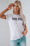 GOOD VIBES Leopard Print Tee