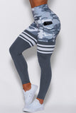 Camo Print Striped Sport Pants