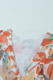 Watercolor Leaf Print Relaxed Short Sleeve Dress
