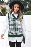 V Neck Argyle Plaid Knitted Sweater Vest