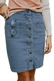 Chic Button up Denim Skirt