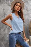 Crochet V Neck Textured Tank Top
