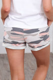 Multicolor Camo Print Cotton Casual Shorts