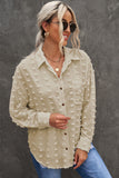 Swiss Dot Buttoned Pocket Long Sleeve Shirt