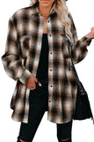 Buttons Pocketed Plaid Shacket