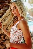 Square Neck Sleeveless Fashion Print Tankini Set