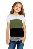 Parent-child Colorblock Striped Girls' T-shirt