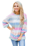 Striped Colorblock Long Sleeve Pullover Sweatshirt