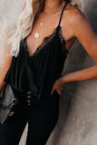 Deep V Neck Wrap Spaghetti Strap Tank Top