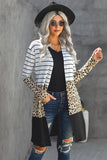 Plaid Colorblock Striped Cardigan