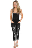 Wash Distressed Jeans Overalls