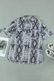 Python Print Short Sleeve Shirt    Leopard Print Short Sleeve Shirt