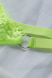 Neon Pink Lace Balconette Bralette Lingerie Set