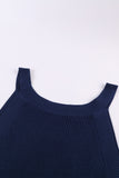 Solid Ribbed Knit Slim-fit Tank