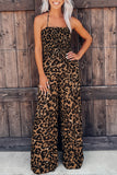 Print Halter Neck Backless Wide Leg Jumpsuit