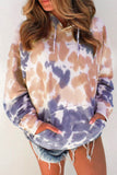 Splat Tie Dye Large Front Pocket Long Sleeve Elastic Cuff Pullover Hoodie