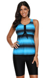 Ombre Print Racerback Tankini Swimsuit