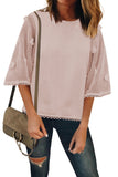 Crew Neck Kimono Sleeve Knit Top