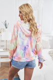 Multicolor Tie-dye Pocket Zip Up Hoodie