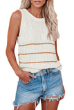 Knit Tank Top with Stripes