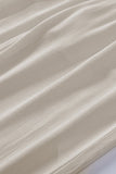 Khaki Smocked High Waist Ruffled Wide Leg Pants