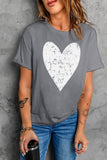 Valentine's Day Large Heart Shape Print Graphic T Shirt
