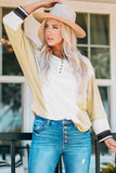 Block Buttoned Henley Top