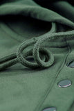 Snap Button Pullover Hoodie with Pocket