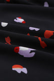 V-neck Short Sleeve Fashion Print Fantasy Fluttering Blouse