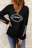 Football Soccer V Neck Long Sleeve T-Shirts
