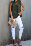 Frilled Tank Top with Buttons