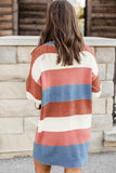 Rainbow Colorblock Long Sleeve Sweater Dress