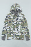 Camouflage Sequins Back Drawstring Hoodie
