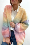 Multicolor Ombre Tie-dye Drop Shoulder Cardigan