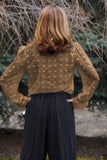 Polka Dot Print Deep V Neck Blouse