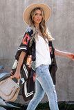 Waterfall Short Sleeve Floral Print Cardigan
