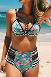 Floral Print High Waisted Bikini